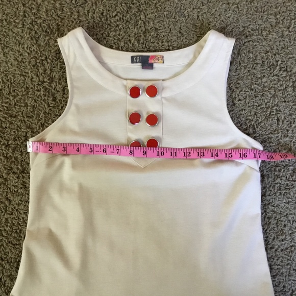 Vintage Women’s Sleeveless Orange & Beige Mod Drop-Waist Dress, Y2K does 1960’s - Picture 4 of 10